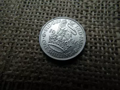 Egyesült Királyság , ezüst 1 shilling 1946 