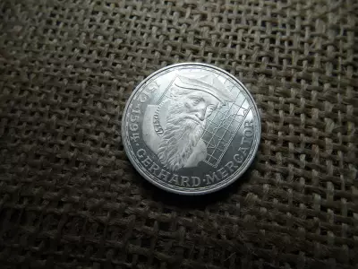 Németország , ezüst 5 márka 1969 F , Deutsche Mark Gerhard Mercator , peremirat : TERRAE DESCRIPTIO AD USUM NAVIGANTIUM