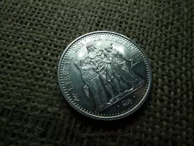 Franciaország , ezüst 10 francs 1967 , frank , extra ,eÉpublique , ékezetes , ritkább 