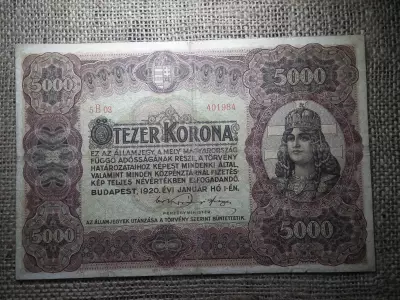 5000 korona 1920 , ritka 