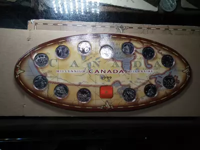 Canadian Millennium 1999 Quarters Collection RCM kiadás eredeti csomagolásban , Kanada 25 cent , negyed dollár szett 