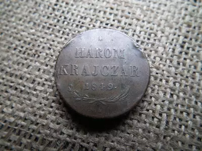 3 krajcár 1849 NB , nagyon szép , sérült 