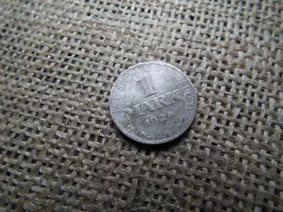 Németország , birodalmi ezüst 1 márka 1924 A , mark , reichsmark 