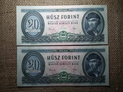 20 forint 1965 UNC - a UNC sorszámkövető pár ! Alacsony sorszám ! R ! 