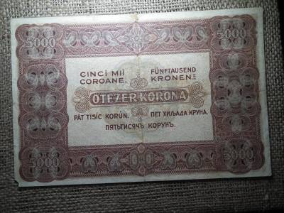 5000 korona 1920 , Orell  , eredeti tartás 