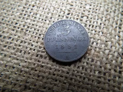 Porosz , 3 pfenninge 1851 A , pfennig , Frederick William IV